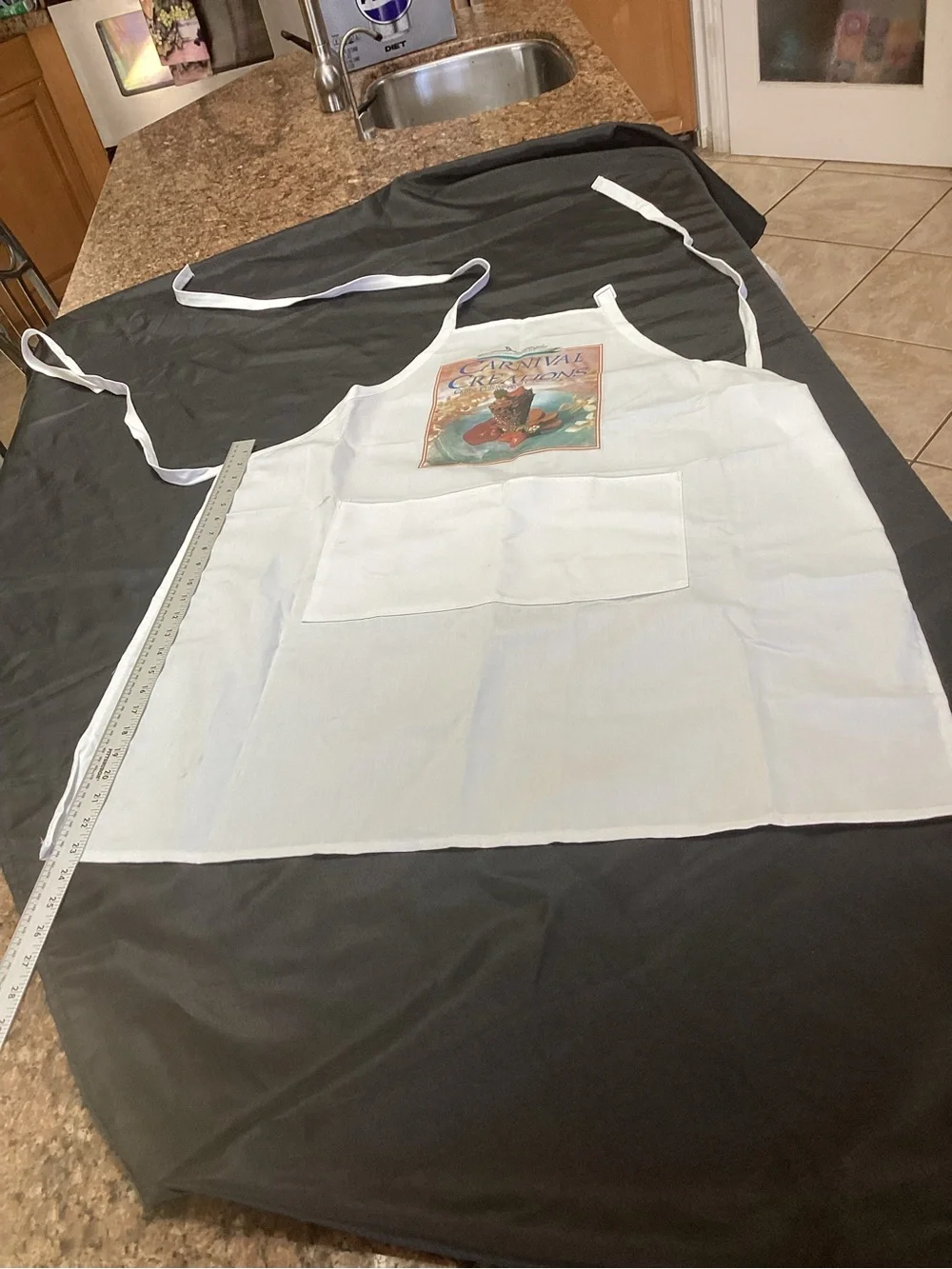 Carnival Cruise Line,Carnival Creation,White Kitchen Apron Size Adult Pocket